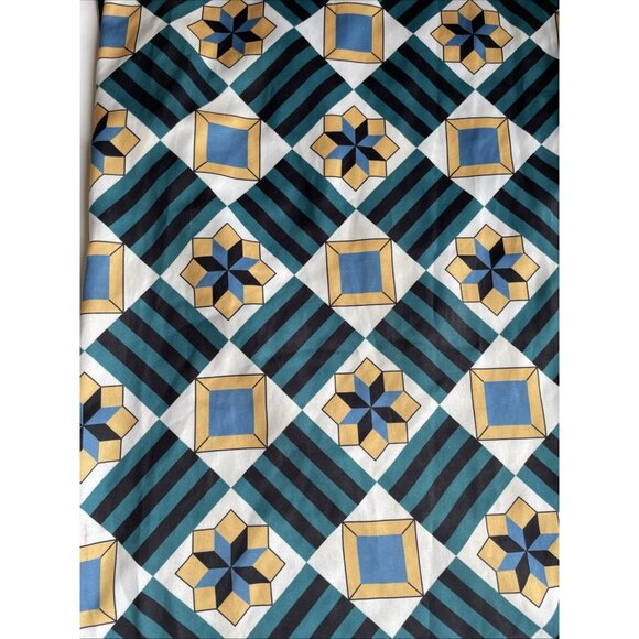 TILED Colorful Geometric Infinity Scarf 52" X 13" Made in Portugal Drapey Lined - Picture 5 of 10